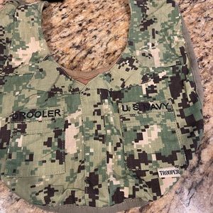U.S. Navy camouflage baby bib.